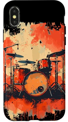 Batteria anni '90 Strumento musicale per batteristi Custodia per iPhone X/XS