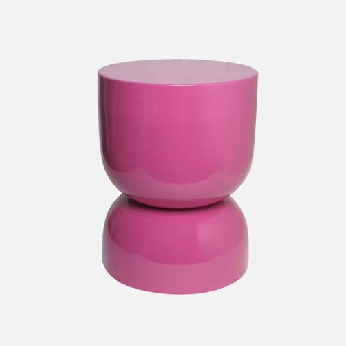 Alice's Garden sweeek - Table d'appoint. Bout de canapé. Table de Chevet en métal Effet Glossy Rose Madi Ø32 x H 42cm