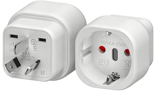 Adapter Australien,Deutschland auf Australien Reiseadapter,Type I Australiens Reisestecker Steckdosenadapter,Steckdosenadapter China,für Australiens Fidschi, Argentinien, Neuseeland, China