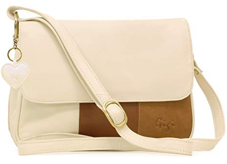 Gigi - Leder - Damenhandtasche/Umhängetasche - OTHELLO 1008 - Mehnfarbig Crème