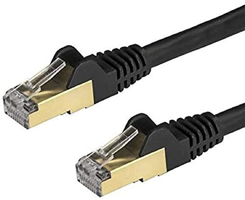 StarTech.com 1 m CAT6a Ethernet Cable - 10 Gigabit Shielded Snagless RJ45 100W PoE Patch Cord - 10GbE STP Category 6a Network Cable w/Strain Relief - Black Fluke Tested UL/TIA Certified (6ASPAT1MBK)