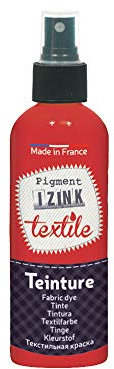 Aladine Textilfarbe Spray Izink – dekorative Textiltinte – einfache Anwendung – hergestellt in Frankreich – Sprühflasche 80 ml – Farbe Sandelrot