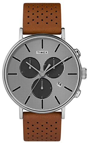 Timex Herren Chronograph Quarz Uhr mit Leder Armband TW2R79900