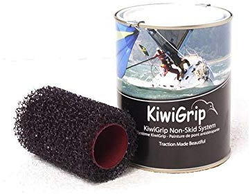 BTK KiwiGrip Cream Vernice Antiscivolo Crema 1 Litro per Ponte Manutenzione Barca Base Acqua Nautica con Rullo
