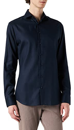 Seidensticker Herren Mens Shaped Longsleeve Cotton Businesshemd, Dunkelblau(293650), 40 EU