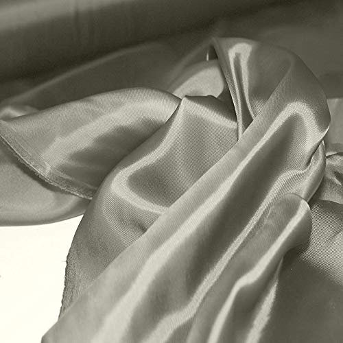 TOLKO 1m Viskose Futterstoff Meterware Futter-Taft | Blickdicht knitterarm | universal Stoff Dekostoff Kleiderstoff Hochzeitsstoff Kostümstoff | Stoffe zum Nähen Meterware Dekorieren (Grau)
