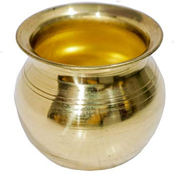 NK GLOBAL Ottone Kalash Pentola Tradizionale Pooja Samagri Bicchieri Indiani Lota indù Puja Articoli Tempio Decorazione Acqua Brocca Regali Religiosi