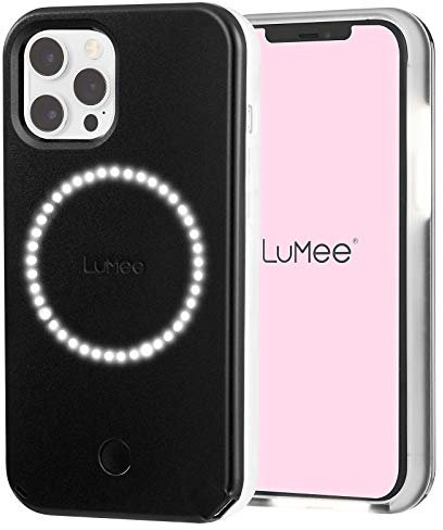 Case-Mate LuMee Halo Light Up Selfie Schutzhülle für iPhone 12 und iPhone 12 Pro (5G) - Front- & Rückbeleuchtung - 6,1 Zoll - Mattschwarz