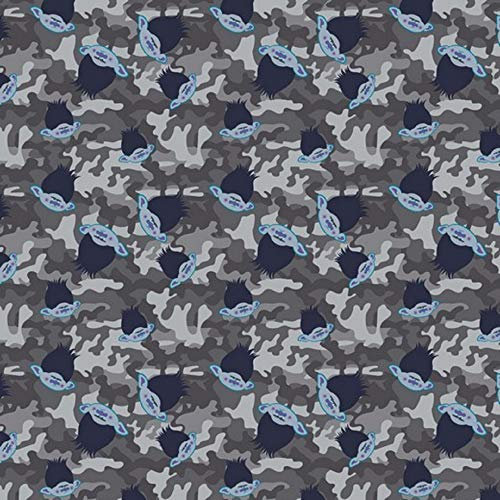 French Terry TROLLS by Poppy, grey 50x150 cm Meterware