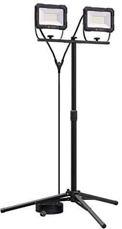 Northpoint LED Blackline Baustrahler Arbeitsstrahler mit Stativ Fluter Strahler 100W (2x 50W) Leistung 8000 Lumen Lichtstrom 160cm Stativ 5m Zuleitung AN/AUS Schalter