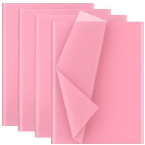 Creavvee 30 Feuilles Soie Papier d'emballage et de Coupe décoratif, Rose Clair, 50 x 70 cm