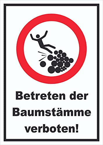 HB-Druck Baumstämme betreten verboten Schild A4 (210x297mm)