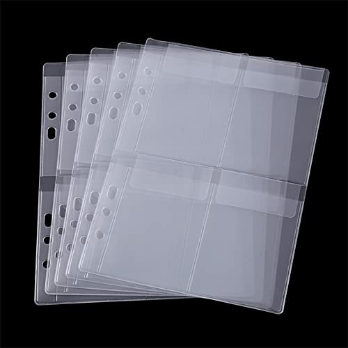 10 Blatt Bindertaschen Einsätze mit Vier Fächern, A5,6 Löcher,Ordner für Stanzformen und Stempel,Aufbewahrung,wasserdichte PVC-transparente Taschen für Stanzformen,Schablonen,Album,Stempel,Basteln