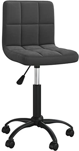 vidaXL Bürostuhl mit Rollen Drehbar Höhenverstellbar Drehstuhl Schreibtischstuhl Computerstuhl Stuhl Rollhocker Büromöbel Schwarz Samt