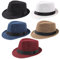 Geebuzz 5 Pack Short Brim Fedora Classic Summer Beach Sun Hat Panama Cap for Men Women (Medium, 5pack-Black+White+Khaki+Blue+Wine Red)