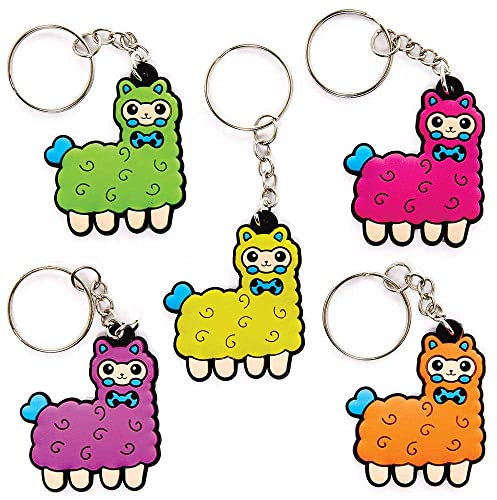 Baker Ross FC949 Lama Schlüsselanhänger - 10er Pack, Schlüsselanhänger für Kinder, ideal für Partytüten, Nikolaus, Kindergeburtstag Mitgebsel und kleine Geschenke