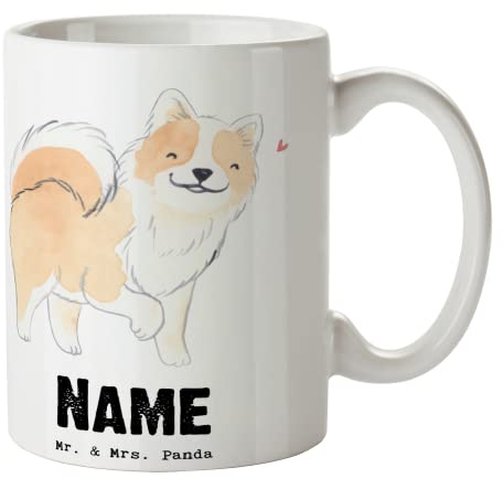 Mr. & Mrs. Panda Tasse mit Namen Islandhund Lebensretter - Personalisierte Geschenke, individuelle, personalisierbare, Geschenk, Trinkbecher personalisiert, Isländischer Schäferhund, Becher