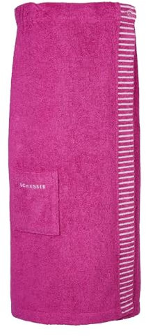 Schiesser Frottier Saunakilt Rom für Damen | 100% Baumwolle aus nachhaltiger Produktion | weich, saugstark, 3-Fach weitenverstellbar | 36-44 | Fuchsia
