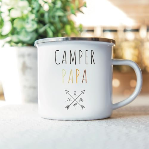 Emaille Tasse »Camper Familie« (Papa 350ml)