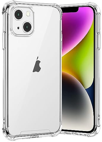 gueche Hülle für iPhone 14, Durchsichtig Schutzhülle mit Weiche Silikon Handyhülle, Transparent Bumper Case Cover, mit dem kabellosen Laden kompatibel, Handyhalterung Fahrrad, Handyhalterung Auto