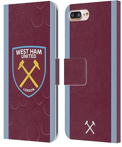 Head Case Designs Licenza Ufficiale West Ham United FC Home Kit per Stemma 2023/24 Custodia Cover in Pelle a Portagoglio Compatibile con Apple iPhone 7 Plus/iPhone 8 Plus