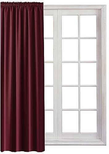 Cleanlevel EST 2016 Vorhang Blickdicht 140x250cm Gardine mit Kräuselband Universalband Wohnzimmer Schal lang für Schlafzimmer Vorhänge (Bordeaux, 1)