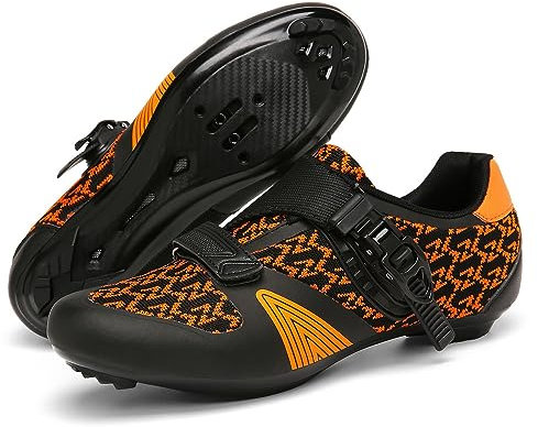 Hixingo Fahrradschuhe Radsportschuhe Herren Damen Rennrad MTB Radschuhe Harte Sohle Mountainbike Schuhe Look SPD/SPD-SL Unisex Radsportschuhe Draussen mit Schnalle