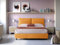 EVERGREENWEB - Letto Matrimoniale con Moderno Box Contenitore e Rete a Doghe in Legno 160x195cm Elegante Testiera con Doppi Cuscini Tessuto Giallo Ocra Imbottito SFODERABILE Ideale per Camera da Letto