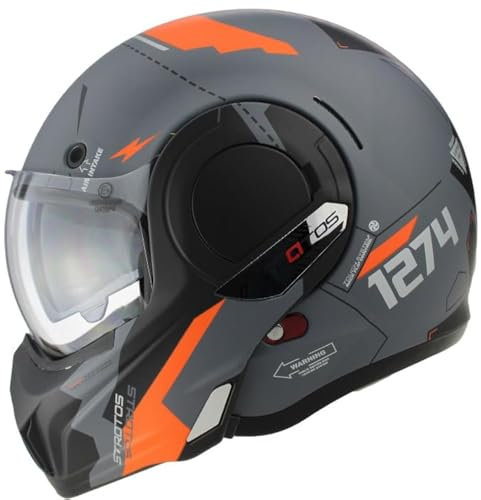 VPR F242 P/J Reverse Flip-Up Motorcycle Helmet - Double Visor Modular Jet Crash Helmet for Racing Sports Touring - Road Legal ECE 22.06 Approved Motorbike Helmets - L