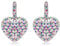 S925 Sterling Silber Nadel Herz Dangle Drop Hoop Ohrringe für Frauen Mehrfarbige Kristall Cubic Zirkonia Lila Amethyst Dangling Ohrringe Feine Schmuck Geschenke für Sie (silver)