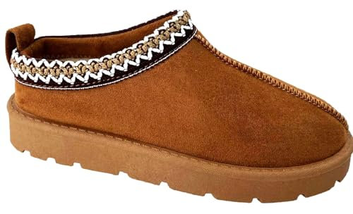 sole london Women's Slip On Warm Faux Fur Lined Ladies In Out Door Slippers Shoe Boots