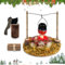 Johiux Wichtel Zubehör Weihnachten LED-Lagerfeuer,Miniatur Stadtflamme Mini Lagerfeuer Wichtelzubehör Miniatur Wichtel Zubehör,Wichtel Feuerstelle Miniatur Weihnachten Lagerfeuer Krippe Zubehö.