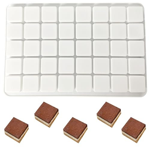 duoyif Molde De Chocolate De Silicona Cuadrado 40 Cavidades Molde De Silicona Praliné Cuadrado Para Chocolate Cuadrado Gelatina Cubitos De Hielo Cuadrados Dulces