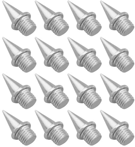 be in your mind 28pcs Pointes de Chaussures Piste de 3/8 Pouces Longueur des Ongles 9mm pour Entraînement de Compétition Course à Pied Sprint sur Asphalte Cendres Terrain de Glace, Argent