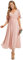 Ever-Pretty Robe de Soirée Femme Taille Empire Manches Courtes Plissé Col V Chic Casual Rose 44