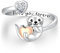 StoryEtain Otter Ring 925 Sterling Silber Fischotter Ring Verstellbarer Ring Otter Schmuck Geschenke für Mädchen Damen Kinder