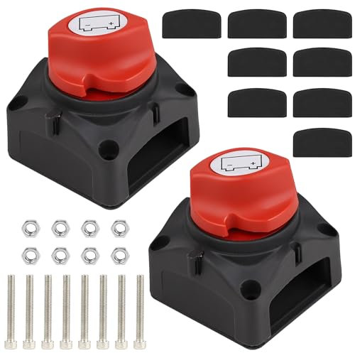 WENLISELL 2 PCS Battery Isolator Switch 12-60V, 300A Marine Battery Isolator, Cut Off Switch for Car, Boat, Marine, RV