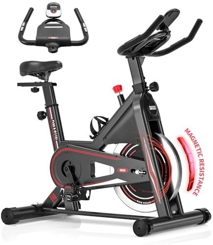 [Aktualisiert] Heimtrainer Fahrrad, DMASUN Ergometer Hometrainer Fahrrad mit Einstellbarem Magnetischem Widerstand, Kardio Training Indoor Cycling Bike Höhenverstellbar, Fitnessbike 160kg Belastbar