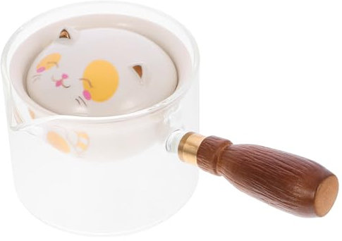 Amosfun Glass Teapot with Infuser, Ceramic Gongfu Teapot with 360 Rotation Tea Maker, Blooming & Loose Leaf Teapot with Wooden Handle 280ML