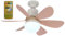 BomKra Silencieux Ventilateur de Plafond avec Lumière et Telecommande,30W Lampe Ventilateur Plafond avec Douille E27,Dimmable LED Ventilateur Plafond pour Chambre,6 Pales,3 Vitesses,Timing (Rose)