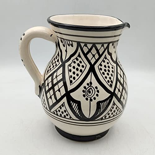 Pichet Carafe Artisanale Marocaine en Terre cuite Céramique Ethnique Maroc L 1,5 l Peint Main 0302221006