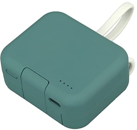 Tragbares Telefonladegerät mit Integriertem Kabel, 4000mAh, Grün, Rückenclip-Design, Typ-C und iOS-Schnittstelle, Ultradünn, 162g