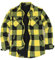 ZENTHACE Herren Herbst Shacket Flanelljacke Sherpa Fleece gefüttert Druckknopf hoch kariertes Flanellhemd warme Mantel gelb und schwarz 3XL