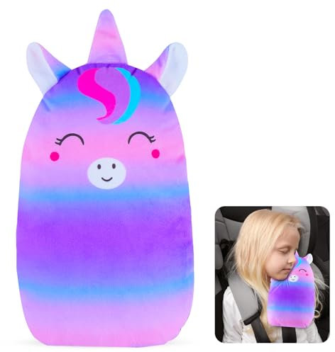 Unicorn Castle Gurtpolster für Kinder Gurtschutz Auto Schulterschutz Sicherheitsgurt Schulterpolster Gürtelkissen für mehr Komfort auf der Reise,Purple Pink