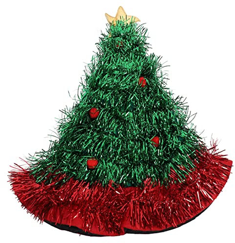 Ciieeo Tocado de Árbol de Navidad Gorro de Árbol de Navidad para Adultos Sombrero de Juego de Rol Único Y Moderno