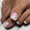 24 Pcs False Toenails with Glue - 12 Sizes Pink French Tips Short Fake Toe Nails with Diamond - Full Cover French Toe Nail - Square Artificial Fake Nude Art Toe Nail Tips - Short Nail Art Decorations