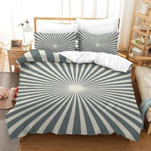 GZCVBDYUY Geometrische Linien 3D Gedruckt Bettwäsche-Set 3 Teilig Bettbezug Mit Kissenbezügen Soft Microfaser Luxus Modern Mit Reißverschluss Für Erwachsene Und Kinder Single(140x200cm)