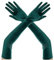 XDGBGFN 1920s Lange Samt Handschuhe für Frauen - Karneval Party Kostüm Halloween (Grün, Standard)