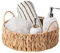 Eden & Willow Round Water Hyacinth Tray, Decorative Centrepiece Fruit Basket Bowl | Natural Hand-Woven Seagrass Serving Tray with Handles and Raised Edges (Medium, 1, Count)