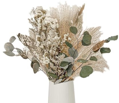 Anlising 45PCS Decorazione di Erba di Pampas Essiccata, Pampa Naturale, Fiori Secchi Decorativi, Erba di Pampa Essiccata, Pompas Marroni, Erba della Pampas Decorative, per Matrimoni, Camera da Letto